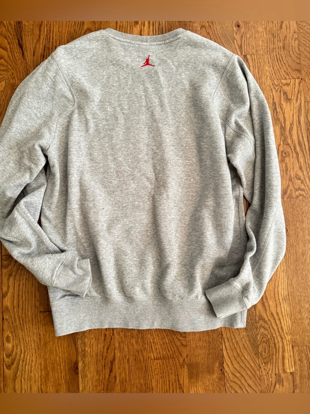 Jordan Gray Crewneck Sweatshirt with Red Jumpman and 23 Graphic